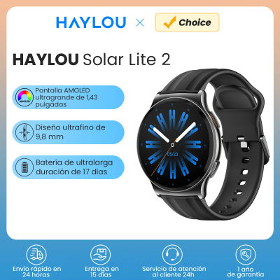 HAYLOU Solar Lite 2 Smartwatch Pantalla AMOLED de 1,43 pulgadas Monitoreo de salud 24 horas Más de 150 modos deportivos Llamadas de voz Reloj inteligente 1ATM