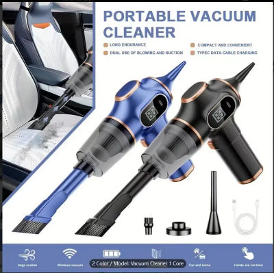 Aspiradora de mano potente portátil para electrodomésticos ABS, batería de larga duración adecuada para limpiar desechos de automóviles y hogares