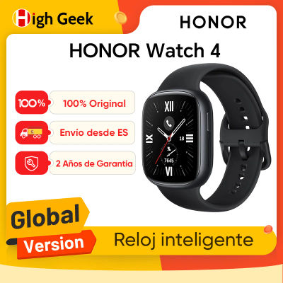 Versión Global HONOR Watch 4 Reloj Inteligente 5ATM Monitor de Oxígeno en Sangre BT5.2 GPS Bluetooth 5.2 Hasta 14 Días de Batería Larga