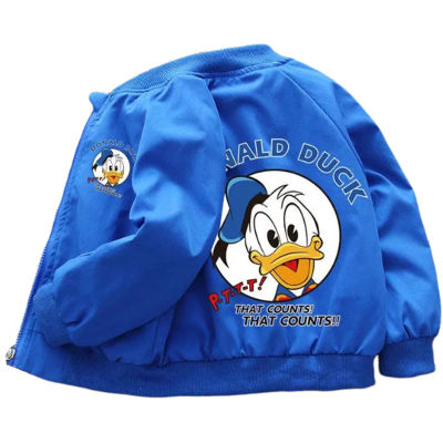 Nueva chaqueta de otoño para bebés y niñas, ropa de abrigo con estampado de Pato Donald de dibujos animados a la moda para niños, abrigos rompevientos para niños de primavera