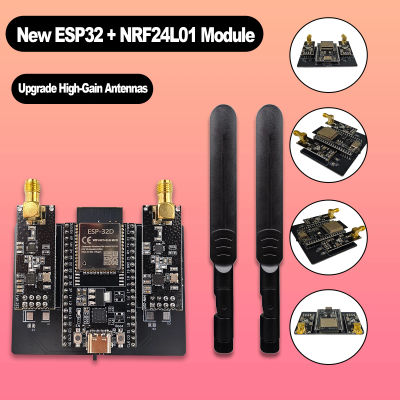 Nueva Placa de Desarrollo ESP32 DevKitC + NRF24L01 PA LNA de 2.4GHz, Compatible con Wifi, Bloqueador de Señal Bluetooth y Antena Mejorada