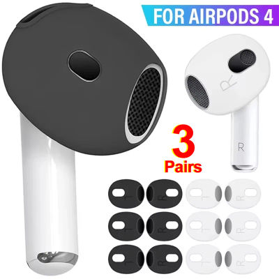 3 pares de almohadillas de silicona para Apple AirPods 4, repuesto de auriculares de goma ultrafinos, almohadillas antideslizantes para Airpod 4