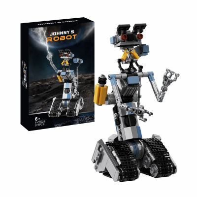 Caliente Johnny 5 Robot juguetes película clásica figuras de corto circuito abierto Robot modelo Kit de construcción decoración ladrillos de construcción conjunto caja de juguetes