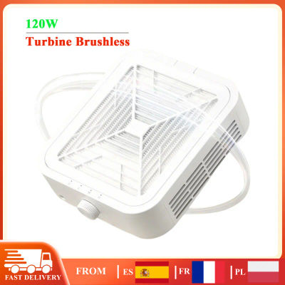 Aspiradora de manicura de succión fuerte, eliminador de polvo de uñas sin escobillas de turbina de 120W con filtro extraíble, velocidad ajustable de poco ruido