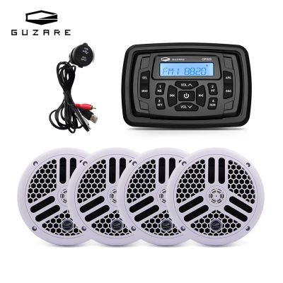 Radio Marina GUZARE, Receptor Bluetooth Impermeable, Combo de Altavoces para Barco de 6.5'', 7 Opciones Disponibles, Como se Muestra en la Imagen