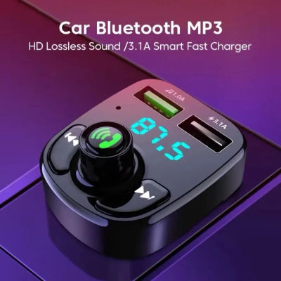 Bluetooth 5,0 LED MP3 coche Bluetooth FM receptor de Audio transmisor manos libres 2.1A 3.1A QC3.0 PD tipo C cargador de kit de coche USB Dual