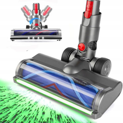 Cabezales de cepillo de repuesto con detección de polvo para aspiradoras Dyson V7, V8, V10, V11, V15, SV10, SV11 y SV16. Los accesorios incluyen una boquilla para suelos y un cepillo turbo para