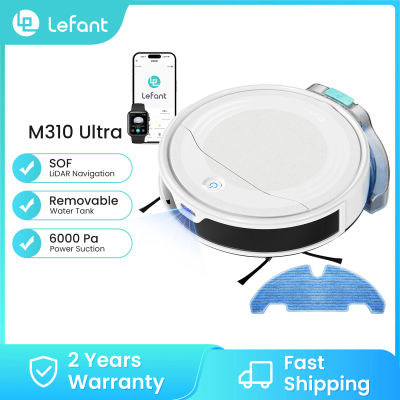 LEFANT M310 Ultra Aspiradora robot con función de fregado, succión de 6000 Pa, navegación láser ToF, electrodoméstico, evitación precisa de obstáculos, aplicación, control Alexa, función antienredos