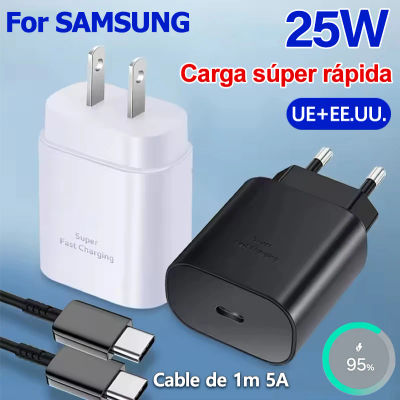 Cargador Samsung de 25W, adaptador de pared de carga súper rápida Usb tipo C para Galaxy S24 S23 FE S22 5G A55 A54 A53 A34 A33 A73 A05s Note10