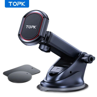Soporte magnético para teléfono de coche TOPK, parabrisas Universal para salpicadero, ventosa de resistencia Industrial, soporte para teléfono de coche para todos los teléfonos