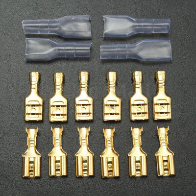 Conector de pala de crimpado hembra y macho para altavoz de coche, conectores de cable eléctrico, manga transparente, 100 piezas, 2,8/4,8/6,3mm
