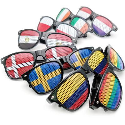 Nueva llegada Unisex marco negro 42 países bandera gafas de sol gafas monturas de Pc para fiesta mujeres hombres gafas de sol