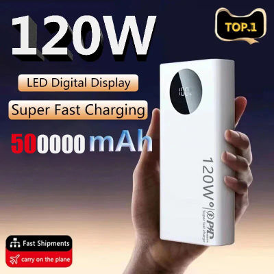 Banco de energía de alta capacidad de 50000mAh, cargador de batería portátil de carga rápida de 120W para iPhone, Samsung, Huawei y Xiaomi, nuevo