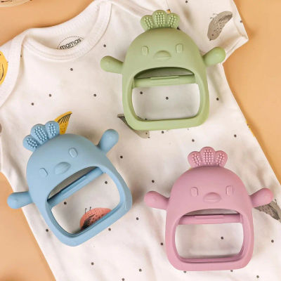 Guantes mordedores para bebé, sin BPA, silicona para la dentición de niños, cuidado Dental para recién nacidos, encías, mano anticomer ​ Accesorios para bebés Molar Stick