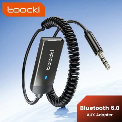 Adaptador Bluetooth 6.0 Toocki para Auto, USB a Conector de 3.5mm, Cancelación de Ruido, Receptor y Transmisor de Audio Bluetooth para Auto