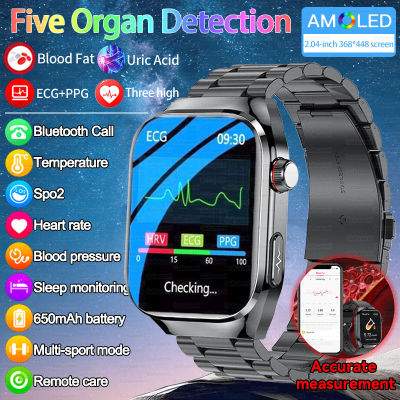 2025 nuevo AI diagnóstico inteligente ECG + PPG Smartwatch protección de la salud lípidos en sangre ácido úrico ritmo cardíaco BT llamada reloj inteligente hombres