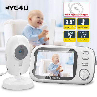 Nueva 3.5 pulgadas de vídeo del bebé Monitor de visión nocturna Cámaras de Seguridad 2.4G Madre Kid 2 Way Audio Talk Video Cámara de Vigilancia Con Temperatura