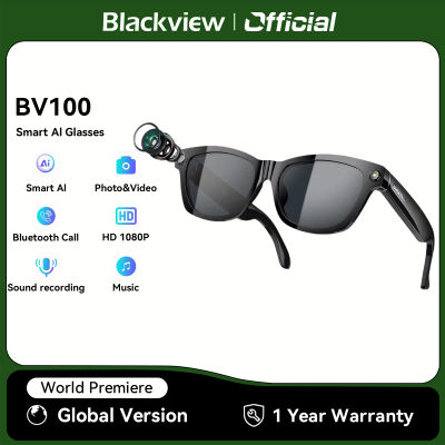 Gafas inteligentes Blackview BV100, cámara HD, Bluetooth 5,4, batería de 220 mAh, altavoces de graves estéreo, micrófono con cancelación de ruido, detección de desgaste