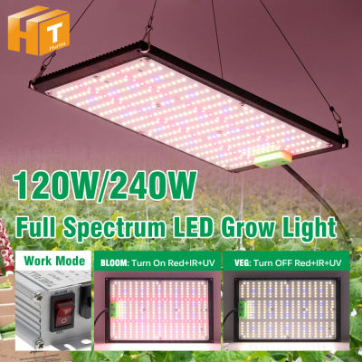 Lámpara de Cultivo LED de Espectro Completo de 120W LM301H con Luz Roja, IR y UV, Modo de Funcionamiento Floración y Crecimiento Vegetativo, para Plantas, Flores y Germinación