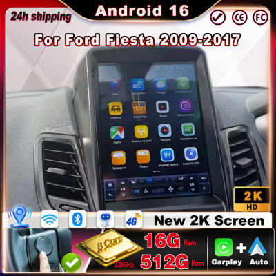 Radio para Auto de 9.7" para Ford Fiesta 2009-2017, Android Auto, CarPlay, Navegación Multimedia, Monitor Estéreo, Reproductor de Video, Pantalla Táctil