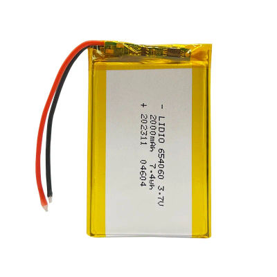 Batería de iones de polímero de litio de 3,7 V, 2000mAh, 654060, iluminación, juguete eléctrico, banco de energía, tableta, PC, PAD, PDA, altavoz para ordenador portátil