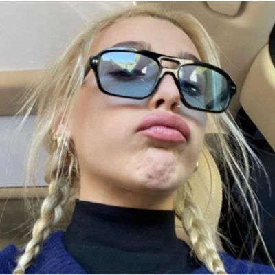 Gafas de sol cuadradas con remaches clásicos para mujer, gafas de sol Retro con doble puente, gafas de sol azules a la moda para mujer, gafas de sol Vintage de los años 70 UV400