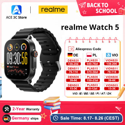 Versión global realme Watch 5 Smartwatch Brújula y GPS independiente con 5 GNSS Pantalla AMOLED de 1,97 pulgadas Hasta 14 días de duración superlarga