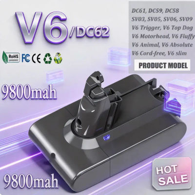 Batería de aspiradora de 21,6 V y 6,8 Ah para Dyson V6, DC62, DC59, DC58, SV03, SV04, SV09, Animal Motorhead V6, Absolute V6, Fluffy