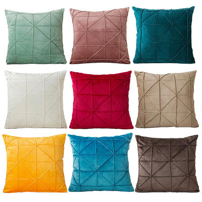 Fundas de Almohada Decorativas de Terciopelo de 18x18 Pulgadas, Diseño a Cuadros, para Sofá, Color Rojo Navidad