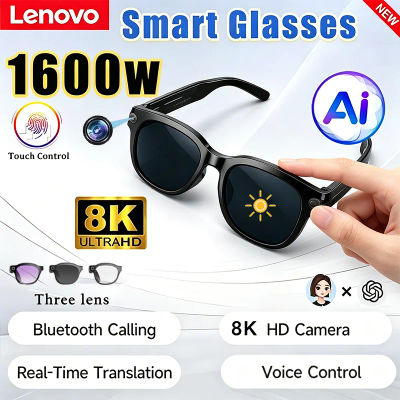 Gafas Inteligentes Lenovo 8K con IA, Cámara de 1600W, Grabación, Bluetooth, Llamadas, Reproductor de Música, Cambio de Color, Traducción por IA, para Hombre