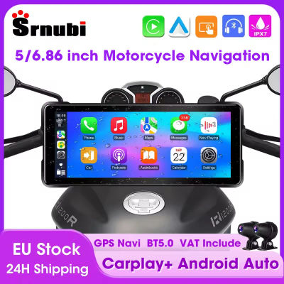 Srnubi 5/6,86 "portátil Carplay motocicleta navegación GPS reproductor inteligente soporte Carplay Android Auto IP67 Monitor impermeable DVR