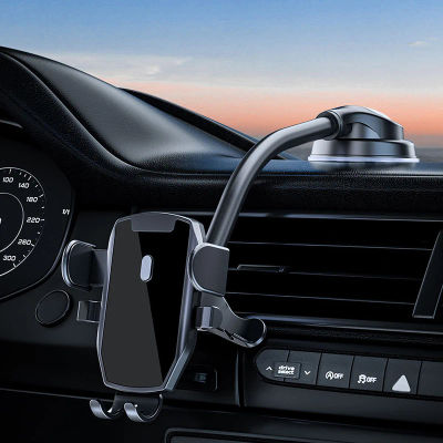 Soporte Universal para teléfono de coche, soporte para teléfono con ventosa para salpicadero para coche 360 ° Soporte para teléfono con parabrisas automático manos libres de brazo largo