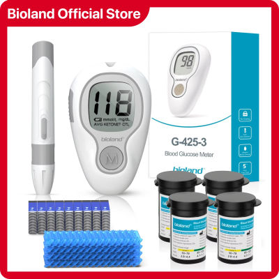 Medidor de Glucosa en Sangre Bioland, Glucómetro, Juego Completo de Tiras Reactivas para la Prueba de Glucosa, Monitor de Azúcar en Sangre para Diabetes, Kit Completo G-425-3