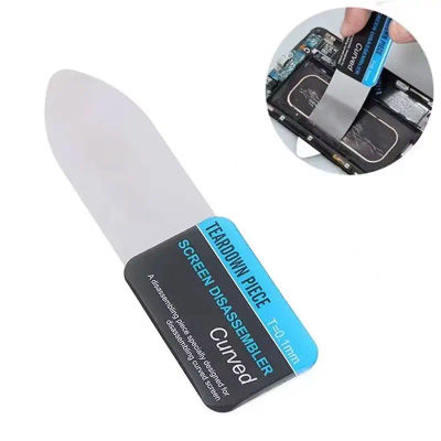 Spudger de pantalla LCD curvada de Metal y acero para teléfono móvil, herramientas de apertura de tarjeta de palanca, herramienta de desmontaje de teléfono móvil Flexible ultrafina, 1 ud.