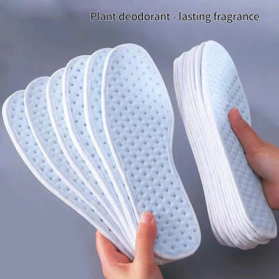 Plantilla deportiva para correr, desodorante de plantas de bambú, zapatos antibacterianos de carbón, plantillas para pies, suela de zapato gruesa absorbente de golpes, 1 par