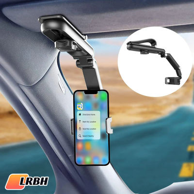 Soporte para teléfono con visera solar para coche multifuncional 360 ° Soporte giratorio para teléfono celular con visera solar con iPhone/Samsung/Android