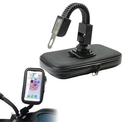 Soporte de teléfono para motocicleta, soporte para espejo retrovisor de bicicleta, soporte impermeable para Scooter, bolsa de teléfono para motocicleta