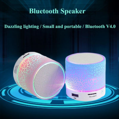 Nuevo mini coche portátil audio A9 deslumbrante crack LED inalámbrico Bluetooth 4,1 altavoz subwoofer tarjeta TF