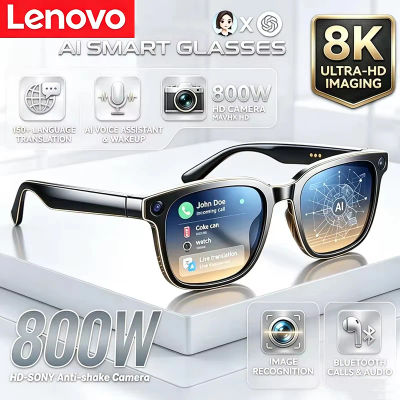 Gafas Inteligentes Lenovo con IA, Cámara, Grabación de Video, Traducción en Más de 100 Idiomas, Gafas de Sol para Motocicleta, Llamadas Bluetooth, Reproducción de Música