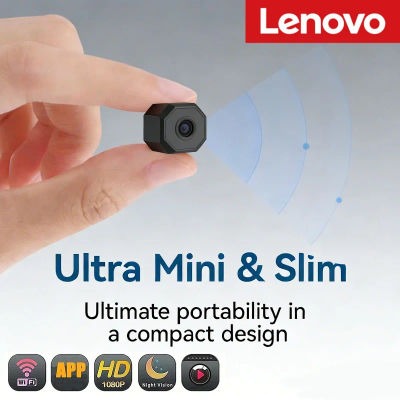 Cámara Inalámbrica Lenovo 4K, Mini Cámara de Vigilancia y Seguridad, Visión Nocturna, Detección de Movimiento, Videocámara, Mini Cámara, Monitor, Hogar Inteligente
