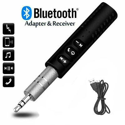 Receptor de Audio inalámbrico Bluetooth 5,0, Kit manos libres para coche, conector auxiliar de 3,5mm, adaptador de Audio MP3 para música, auriculares con altavoz para coche, 3,5mm