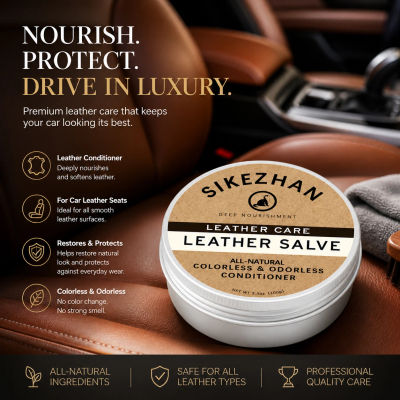 Bálsamo de Cuero Totalmente Natural - Acondicionador Nutritivo Profundo para Botas, Bolsos, Sillas, Muebles, Interiores de Automóviles. Incoloro e Inodoro.