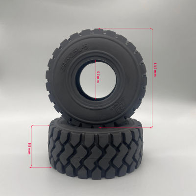 Neumáticos para Cargadora RC de 137 mm JDM-82, Ruedas de Goma Resistentes para Montacargas, Neumáticos para Camión Cargador Hidráulico RC 1/14, Modelo de Bulldozer
