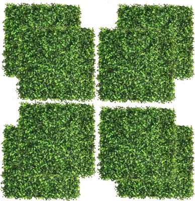 10 Uds. Panel de pared de seto de eucalipto Artificial de 25 CM jardín Artificial Vertical planta falsa hierba boj decoración de boda
