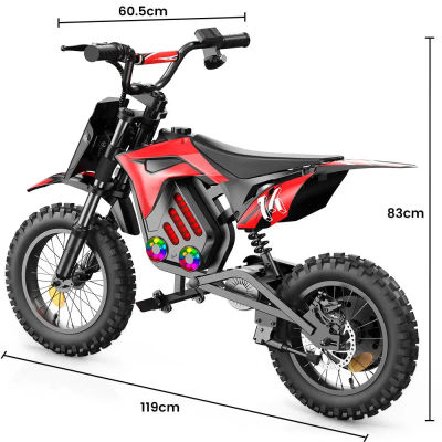 IScooter A14 Scooter Eléctrico de 14 Pulgadas para Niños - Motor de 500W - Batería de 36V 5.2AH - Autonomía de 19-22km - Altavoz Bluetooth, Luces LED