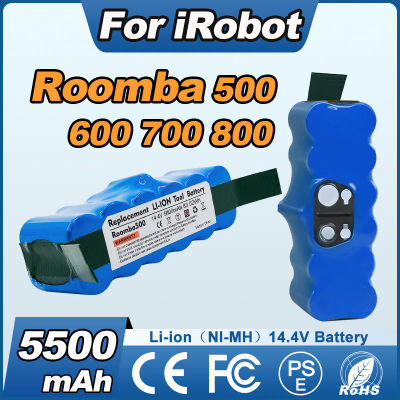Batería de 14,4 V y 5500 mAh para aspiradora iRobot Roomba serie 500/900/800/600/700, batería recargable 510 530 540 550 650 770
