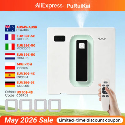 Robot Limpiacristales Automático Eléctrico PuRuiKai, con Control Remoto/Aplicación, con Transmisión de Voz y Pulverización Automática Bidireccional