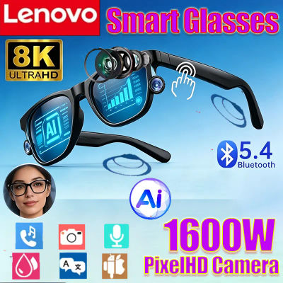Gafas de sol inteligentes con cámara Lenovo 8K, Bluetooth, llamadas, reproductor de música, traductor, asistente de voz, fotocromáticas, para mujeres y hombres