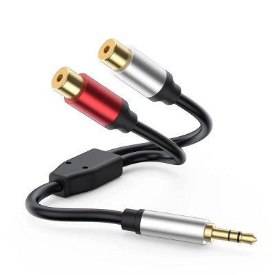 Adaptador de Audio estéreo, Cable divisor de 2 RCA hembra a 3,5mm macho, 3,5mm, TRS Aux a Dual RCA Y para altavoces, sistema de sonido, tabletas Y MP3