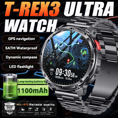 2026 nuevo T-Rex3 Ultra 1100Mah reloj inteligente militar hombres 1,7 "AMOLED GPS camino 5ATM brújula impermeable linterna LED Smartwatch iOS